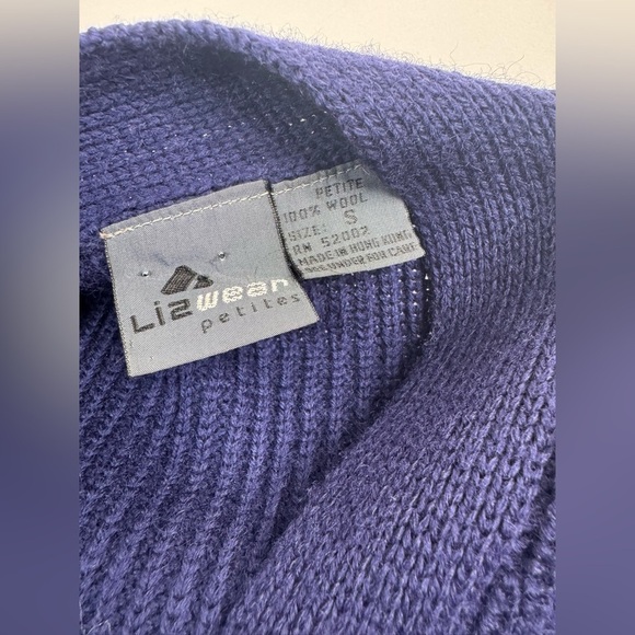 100% Merino Wool Vintage Liz Knit School Sweater Cardigan Womens Small Petite - Picture 5 of 11